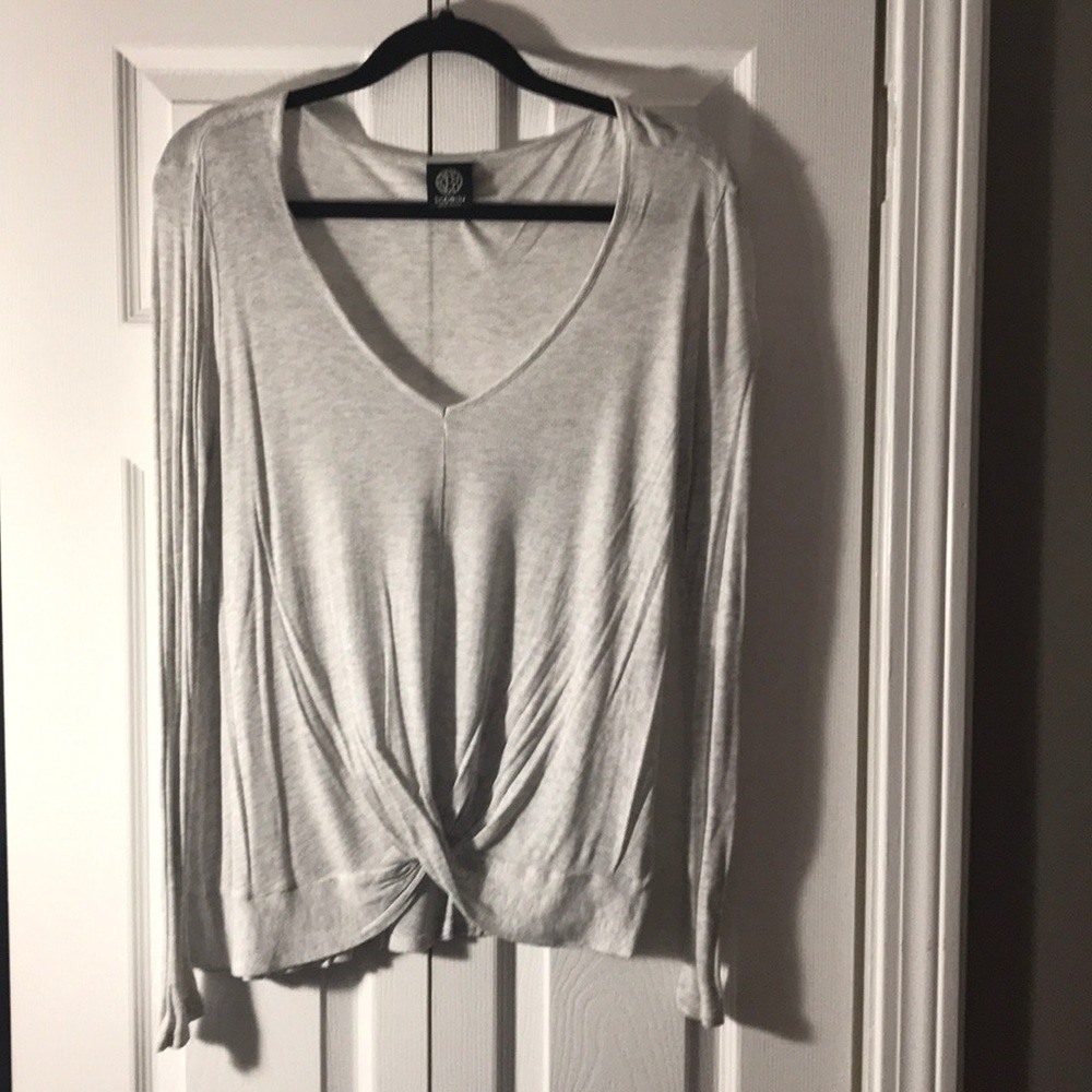 Twist front long sleeved shirt